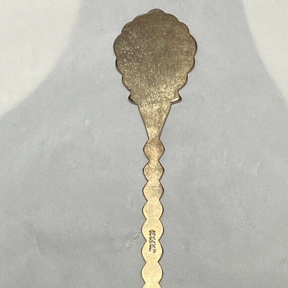 DC 76 Souvenir Spoon 4.5" Gold Tone Enamel Insert Vintage Collectible M.I. Japan - Picture 5 of 9